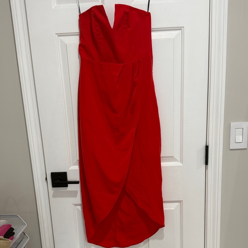 H&M Vibrant Red Strapless Dress